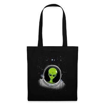 Alien Astronaut Alien UFO Verschw�rung Astronaut - Stoffbeutel - Schwarz - Vorne