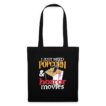 Movie freak needs popcorn and horror movie - Tote Bag - black - Front