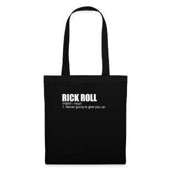 Rick Roll Meme Definition lustiger Meme Rick Roll - Stoffbeutel - Schwarz - Vorne