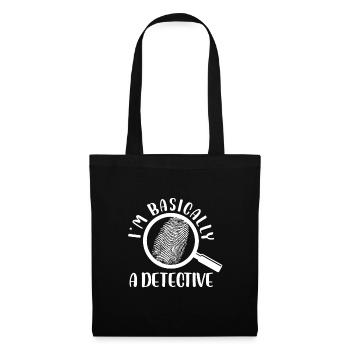 forensic fingerprint magnifying flass design - Tote Bag - black - Front