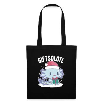 GeschenkeSolotl Axolotl Weihnachten Axolotl Kinder - Stoffbeutel - Schwarz - Vorne