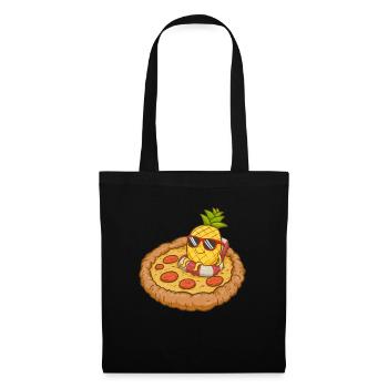 Hawaiianische Pizza Pepperoni und Ananas Hawaiiane - Stoffbeutel - Schwarz - Vorne
