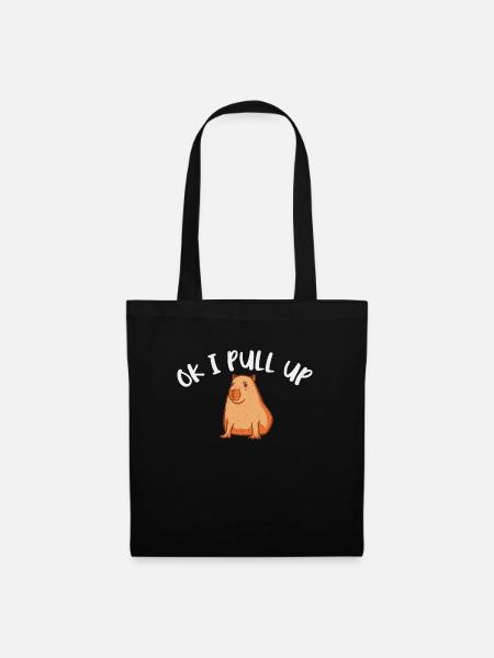 Ok, Ich Schaue Cooles Capybara-sprichwort Nach - - Stoffbeutel - Schwarz