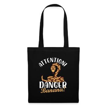 attention danger banane Design pour une blague de serpents - Sac en tissu - noir - Devant