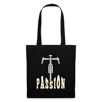 Fahrrad Bike Biker Passion Herren und Damen - Stoffbeutel - Schwarz - Vorne