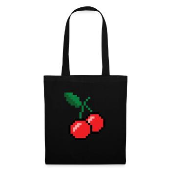 8 -Bit -Kirschen -Vintage Video Game Player Pixel - Stoffbeutel - Schwarz - Vorne