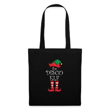 Disco elf passende Familie Weihnachtspyjama Elf - Stoffbeutel - Schwarz - Vorne
