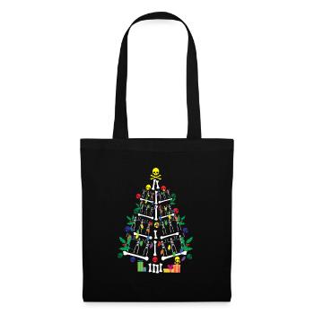 Skelett Weihnachtsbaumsch�del gruselig Weihnachten - Stoffbeutel - Schwarz - Vorne