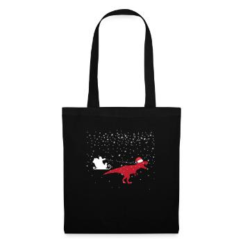 T-Rex Weihnachten Schlitten Weihnachten Tyrannosau - Stoffbeutel - Schwarz - Vorne