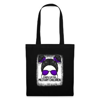 Violet pour les enfants militaires Fille violette sur - Sac en tissu - noir - Devant