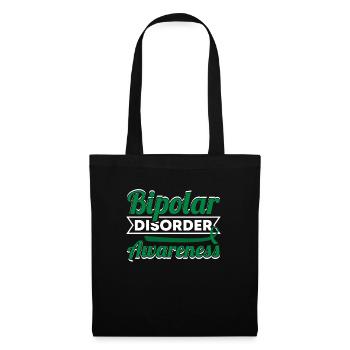 Awareness of bipolar disorder with green belt - Tote Bag - black - Front