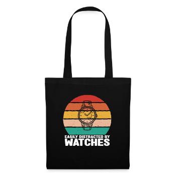 Distrait par les collectionneurs de montres, les graphiques - Sac en tissu - noir - Devant