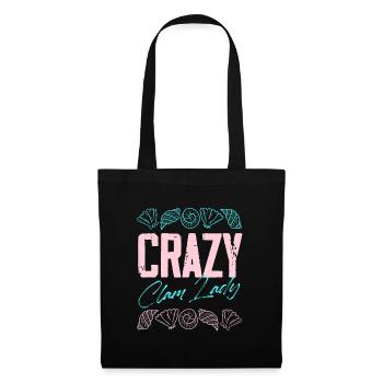 crazy clam lady Design for a clam woman collector - Tote Bag - black - Front