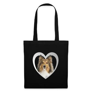 Sheltie - Dog Lover - Dog Heart - Tote Bag - black - Front
