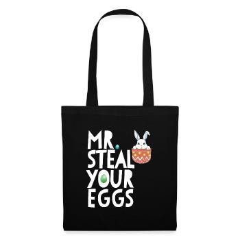 Mr Steal Your Eggs Kinder Ostersonntag lustig Oste - Stoffbeutel - Schwarz - Vorne
