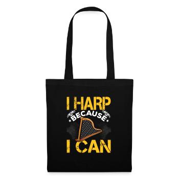 Amateur de musique harpiste expert - Sac en tissu - noir - Devant