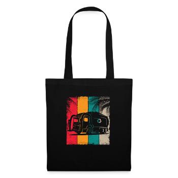 Retro Garbage Dump Garbage Truck Driver Driving Truck - Tote Bag - black - Front