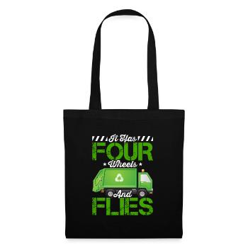 Four Wheels Flying Garbage Garbage Truck Driver Driving Truck - Tote Bag - black - Front