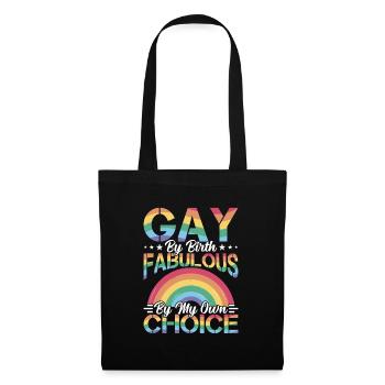 Gay By Birth Lgbtq Gay Awareness Support Pride - Stoffbeutel - Schwarz - Vorne