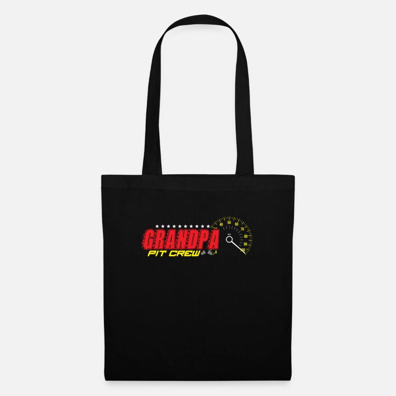 Pit -Crew Opa Racing Opa Geburtstag OpaOpa Racecar - Stoffbeutel - Schwarz