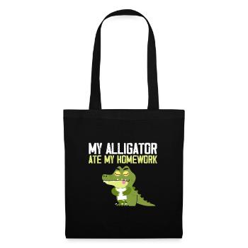 My alligator ate my homework - Stoffbeutel - Schwarz - Vorne