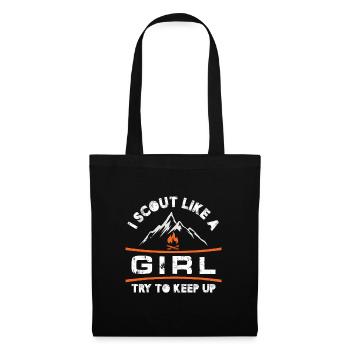 Scout Like a Girl Try To Keep Up - Stoffbeutel - Schwarz - Vorne