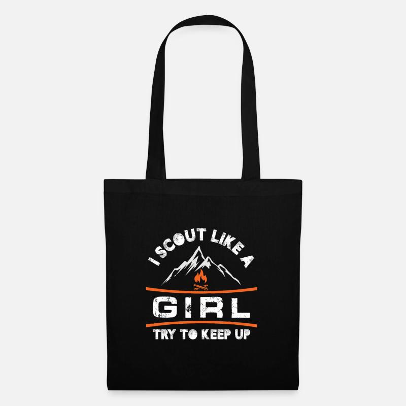 Scout Like a Girl Try To Keep Up - Stoffbeutel - Schwarz