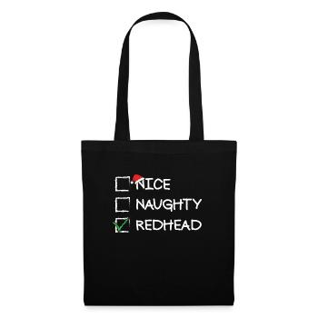 �ne freche Redhead -Ingwer -Weihnachtsliste - Stoffbeutel - Schwarz - Vorne