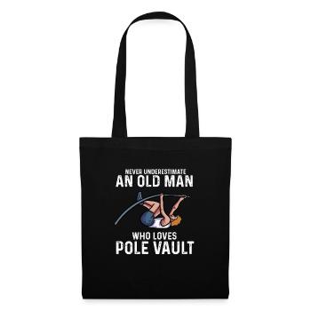 old man who loves pole vault Design for a pole - Stoffbeutel - Schwarz - Vorne