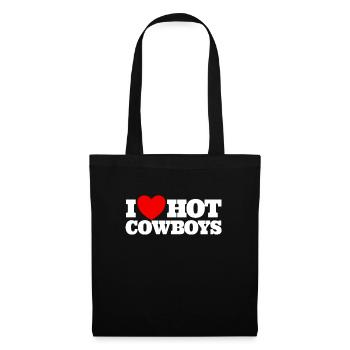 Ich liebe hei�e Cowboys Red Heart Cowboys hei�e Co - Stoffbeutel - Schwarz - Vorne