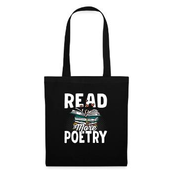 Lire la suite Poésie Poète Amoureux de la poésie Lecteur - Sac en tissu - noir - Devant
