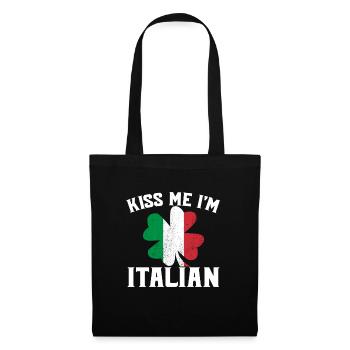 Küss mich, ich bin Italiener St. Patrick's Day Ich - Stoffbeutel - Schwarz - Vorne