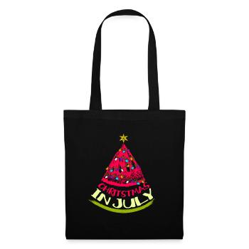 Weihnachten im Juli Watermelon Slice Weihnachten J - Stoffbeutel - Schwarz - Vorne