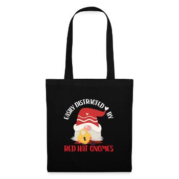 Facilement distrait par les nains au chapeau rouge - Sac en tissu - noir - Devant