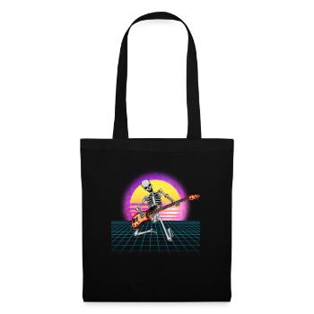 Gitarrenskelett -Gitarrist Vaporwave Rock and Roll - Stoffbeutel - Schwarz - Vorne
