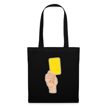 Gelbe Karte Schiedsrichter Sportfan Futball Yellow - Stoffbeutel - Schwarz - Vorne
