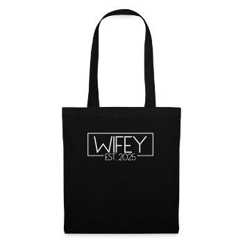 Wifey Est. 2025 Matching Ehepaar verheiratet 2025w - Stoffbeutel - Schwarz - Vorne