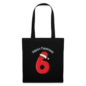 Merry Christmas Jahreszahl 6 - Stoffbeutel - Schwarz - Vorne