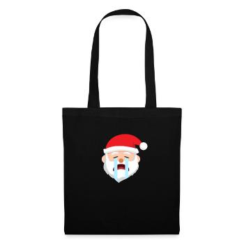 Santa Emoticons weinen Weihnachten Santa EmoticonS - Stoffbeutel - Schwarz - Vorne