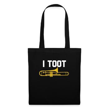 Ich toot Funny Posbone Player Jazz School Band - Stoffbeutel - Schwarz - Vorne