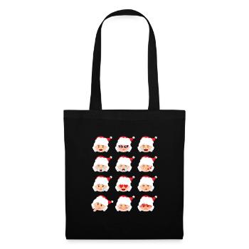 Frau Claus Emoticons Weihnachten Emoticons Frau Cl - Stoffbeutel - Schwarz - Vorne