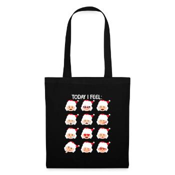 Frau Claus Emoticons heute Ich fühle mich lustig W - Stoffbeutel - Schwarz - Vorne