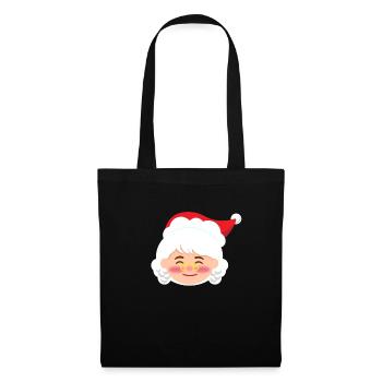 Frau Claus Emoticons erröten Weihnachten Frau Clau - Stoffbeutel - Schwarz - Vorne