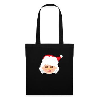 Frau Claus Emoticons nicht amüsierte Weihnachten F - Stoffbeutel - Schwarz - Vorne