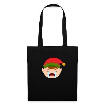 Elf Emoticons weinen Elf Funny Christmas ElfWeihna - Stoffbeutel - Schwarz - Vorne