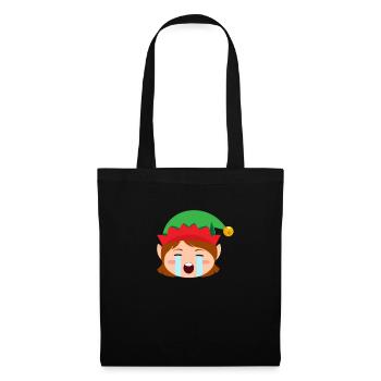 Mädchen Elf Emoticons, die laut Elf Weihnachten ru - Stoffbeutel - Schwarz - Vorne
