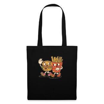 Cheeseburger and Fries Combo Cheese Burger - Tote Bag - black - Front
