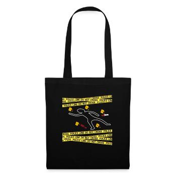 Victime Meurtre Scène De Crime Craie Contour Véritable Crime Scène Craie - Sac en tissu - noir - Devant
