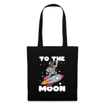 To the Moon -Design für Trader, BWL und Aktionäre - Stoffbeutel - Schwarz - Vorne