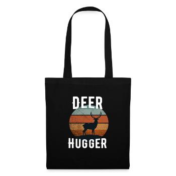 Deer Hugger - Embrassez la nature, répandez l’amour - Sac en tissu - noir - Devant